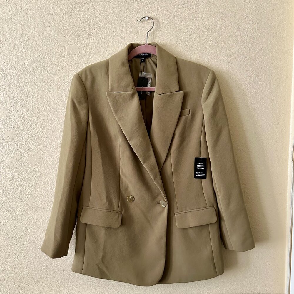 NWT Express Oversized Boyfriend Blazer - Olive